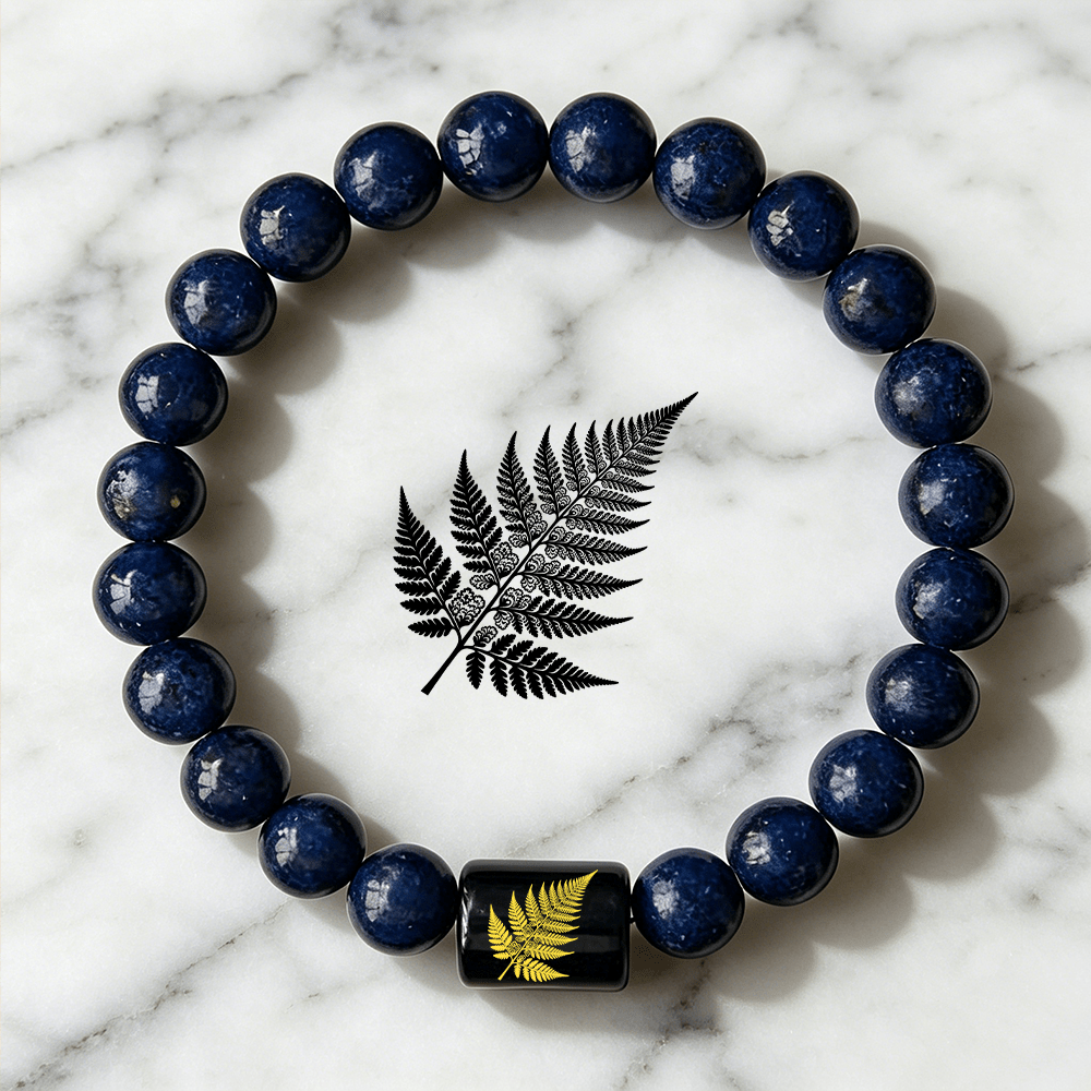 Beaded Bracelet with Fern Leaf Pattern, Boho Style